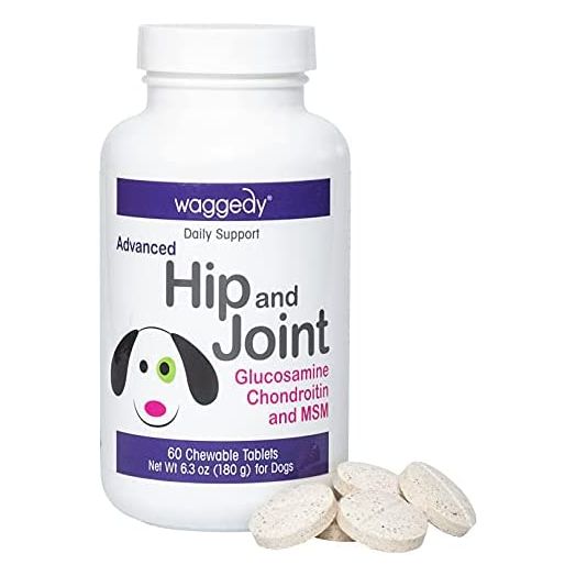 waggedy Hip and Joint Dog Supplements w/Glucosamine for Dogs– Joint Supplement Treats for Dogs Helps Alleviate Aches & Promotes Endurance, Remedies for Dogs