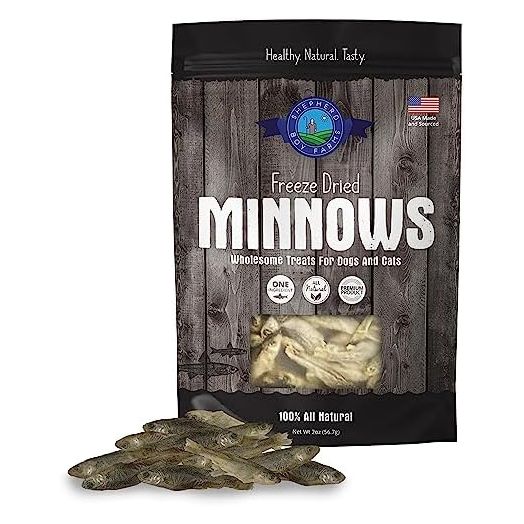 Freeze Dried Dog Treats, Minnows, All Natural Freeze-Dried Dog Treat & Dog Snacks, Made in USA, High in Protein, Essential Nutrition of Raw Dog Food, 2oz