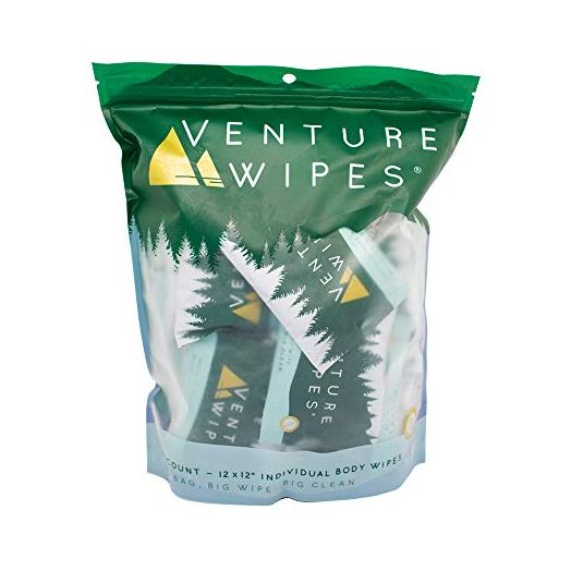 Large Body Wipes for Adults Bathing. Biodegradable with Aloe, Vitamin E and Tea Tree Oil. After Workout Shower Wipes for Men and Women. Backpacking Essentials, 25 Count Bag - Venture Wipes