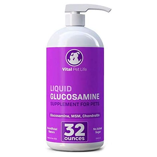 Liquid Glucosamine for Dogs Cats & Horses with Chondroitin, MSM, and Hyaluronic Acid, Hip & Joint Supplement for Mobility & Comfort, Supports Joint Health & Flexibility, Mobility, & Protection, 32 oz