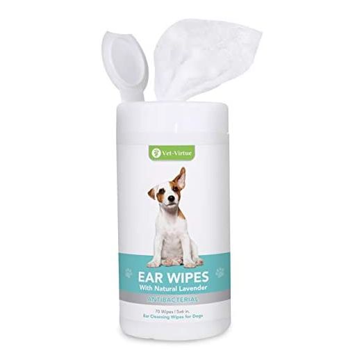VET-VIRTUE Fragrance Free Ear Wipes for Dogs