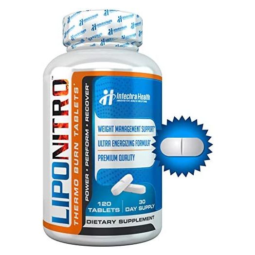 LipoNitro® Maximum Strength Thermo-Burn Diet Pills with Nitro Energy - Scientifically Researched Ingredients - Professional Quality Dietary Supplement Manufactured in USA - 120 Tablets