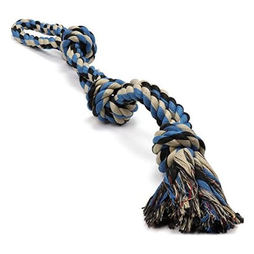 XL Dog Rope Toy for Aggressive Chewers - Dog Toy, Benefits Non-Profit Dog Rescue, Large Dog Toys, Durable Dog Toys for Aggressive Chewers, Nearly Indestructible Dog Toys for Aggressive Chewers, Blue