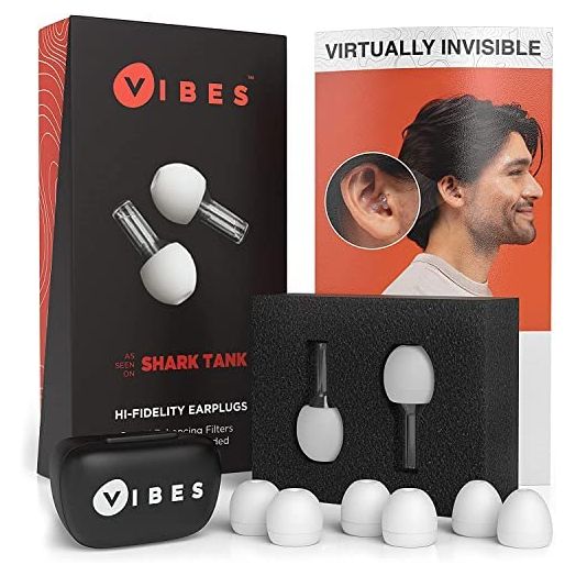 Vibes High-Fidelity Earplugs - Invisible Ear Plugs for Concerts, Musicians, Motorcycles, Airplanes, Raves, Work Noise Reduction, Hearing Protection - Fits Small Medium Large - As Seen On Shark Tank