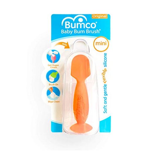 Bumco Diaper Cream Brush - Mini Baby Bum Brush with Travel Case, Baby Butt Paste Diaper Cream Spatula, Butt Paste Spatula for Baby Butt Cream, Mini Diaper Cream Applicator, Butt Spatula Baby, Orange