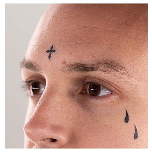 Thug Ink Temporary Tattoos - Volume I - 10 Temporary Tattoos ~ Face Tattoos ~ Teardrop, Cross, Praying Hands, etc. ~ Thug Life ~ Fake Tattoos ~ Water-Transfer Tattoos