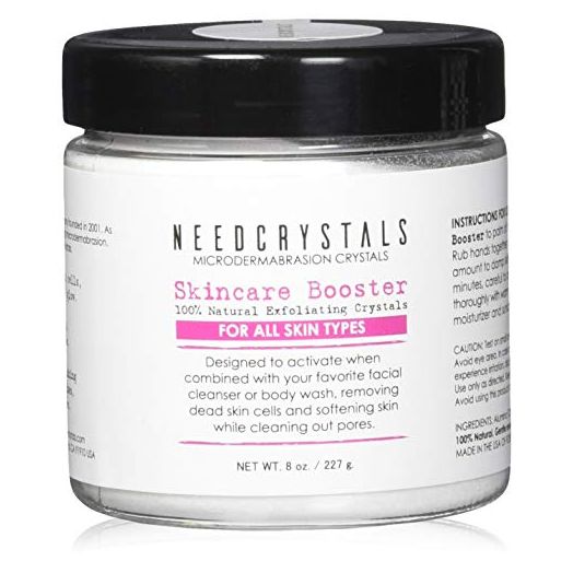 NeedCrystals Microdermabrasion Crystals 8 oz. / 227g. DIY Face Scrub. Natural Facial Exfoliator for Dull or Dry Skin Improves Scars, Blackheads, Pore Size, Wrinkles, Blemishes & Skin Texture