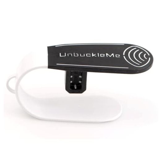 UnbuckleMe Car Seat Buckle Release Tool - As Seen on Shark Tank - Makes it Easy to Unbuckle a Child's Car Seat - Easy Tool for Parents, Grandparents & Older Children (1 Pack, Black & White)