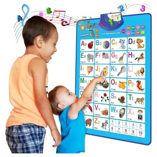 Just Smarty Alphabet Wall Chart for Toddlers 1-3 | ABCs & 123s Kids Learning Toy | Educational Gift for Toddler Ages 1 2 3 4 5 | Speech Therapy Toys for Toddlers 1-3 | Autism Toys for Toddlers 3-4