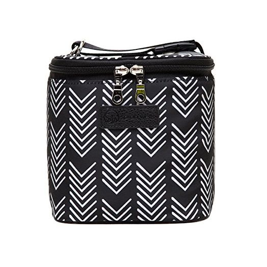 Sarah Wells Cold Gold Breastmilk Cooler Bag with Ice Pack (Black and White)
