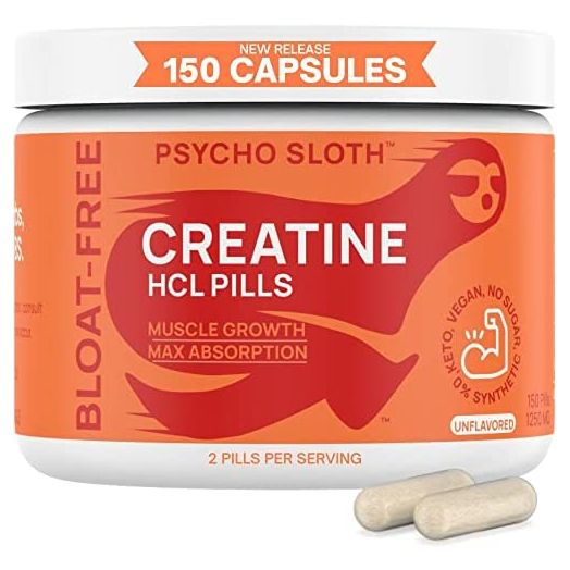 Creatine HCL Pills - Muscle Growth, Endurance, No Bloat, No Load, Not Flavored | Monohydrate Micronized Alternative, Creatine for women and men, Vegan, No Powder, Gummy, Tablets Creatina, 150 Capsules