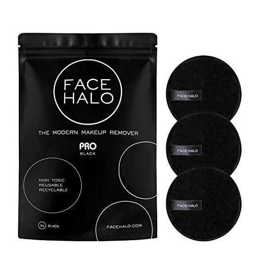 Face Halo | Reusable Makeup Remover Pads, Round Makeup Remover Pads for Heavy Makeup & Masks - Microfiber Makeup Remover Wipes for Mascara, Eye Shadow, Foundation (PRO)