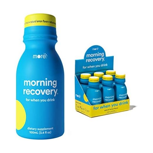 More Labs Morning Recovery, Patent-Pending After You Drink Rebound Shots (Pack of 6), Original Lemon Flavor, Highly Soluble Liquid DHM, Milk Thistle, Electrolytes