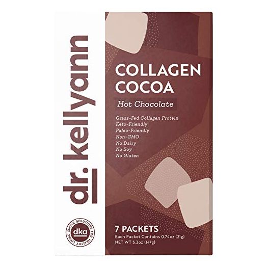 Keto Cocoa Hot Chocolate Packets To Go by Bone Broth Expert Dr. Kellyann - 100% Grass-Fed Collagen, Coconut Milk & Cocoa Powder - Keto & Paleo Friendly - 0g Sugar (7 servings)