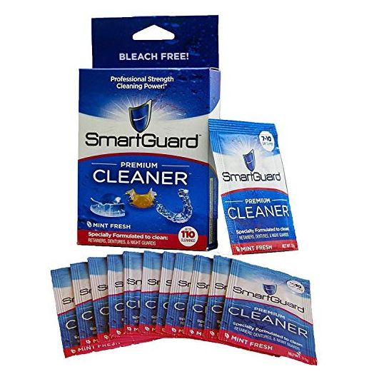 SmartGuard Premium Cleaner Crystals –(110 Cleanings)- Removes Stain, Plaque & Bad Odor from Dentures, Clear Braces, Mouth Guard, Night Guard & Retainers.