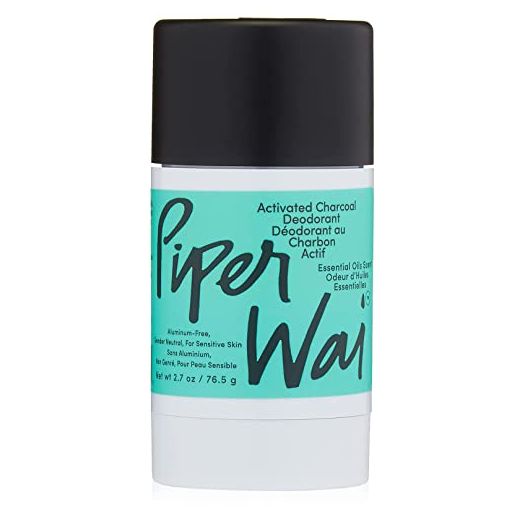 PiperWai Natural Deodorant w/ Activated Charcoal | 24-Hour Sweat Protection, Vegan, Aluminum Free Deodorant for Women & Men | Travel Essential Shark Tank Product | 2.7 oz Scented Stick