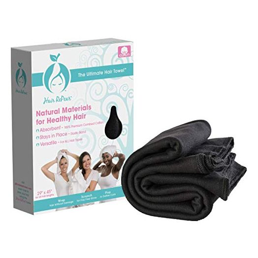 Hair RePear Hair Towel, 3 Great Sizes 29x45in Black