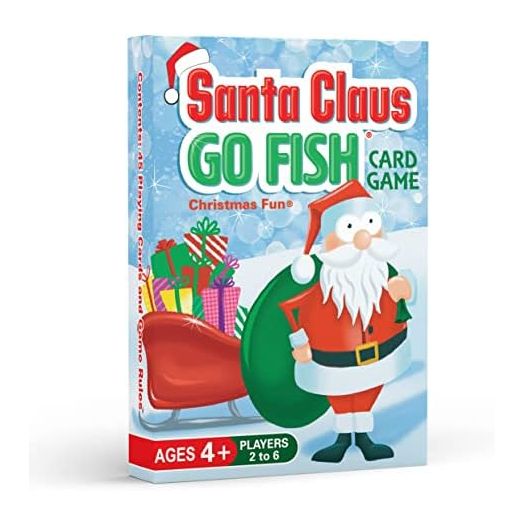 Santa Claus GO FISH Card Game - Christmas Gift for Kids 4-8 - Matching, Slap Jack & Old Maid Using Same Deck
