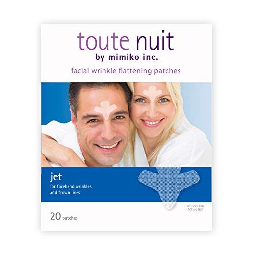 Toute Nuit Wrinkle Patches, Face Tape, Jet - Extra Large UNISEX Frown Lines Plus and Forehead - 20 Patches