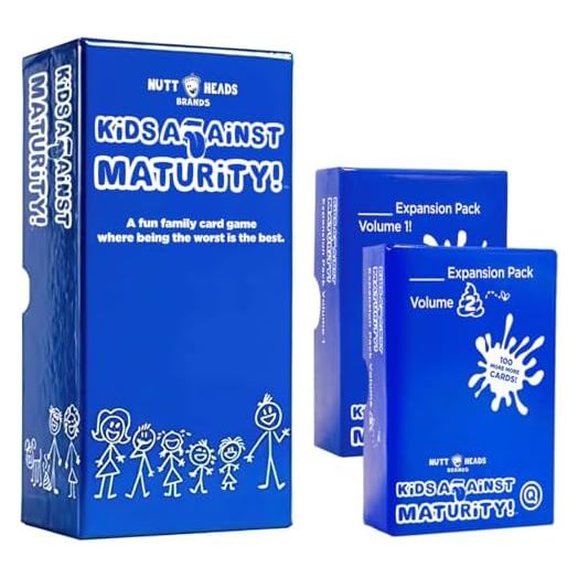 Kids Against Maturity: Card Game for Kids and Families, Super Fun Hilarious for Family Party Game Night, Combo Pack with Expansion #1 and #2