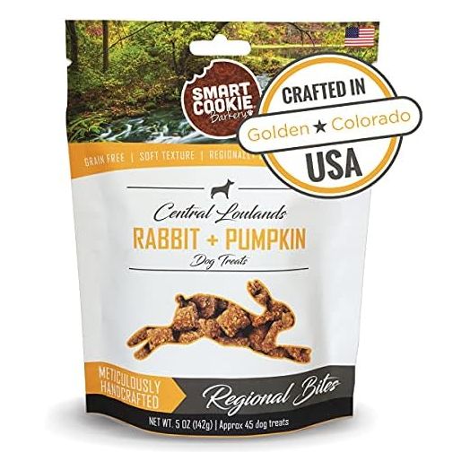 All Natural Dog Treats - Rabbit & Pumpkin - Training Treats for Dogs & Puppies with Allergies, Sensitive Stomachs - Soft Dog Treats, Grain Free, Chewy, Human-Grade, Made in USA - 5oz Bag