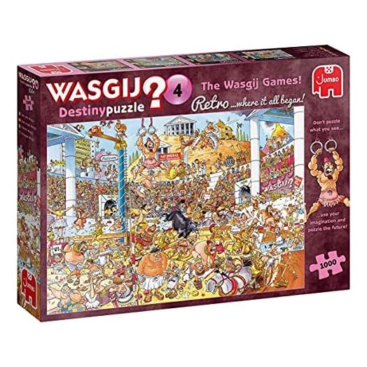 Jumbo, Wasgij, Retro Destiny 4 - The Wasgij Games!, Unique Jigsaw Puzzles for Adults, 1,000 Piece