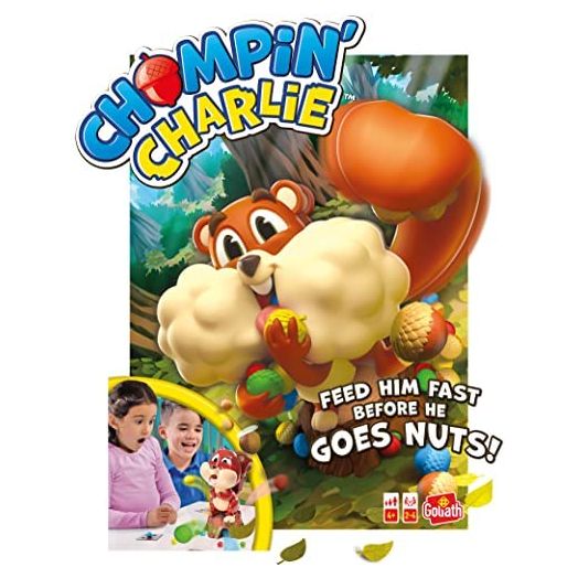 Goliath Chompin' Charlie Game, Feed The Squirrel Acorns and Race to Collect Them When They Scatter