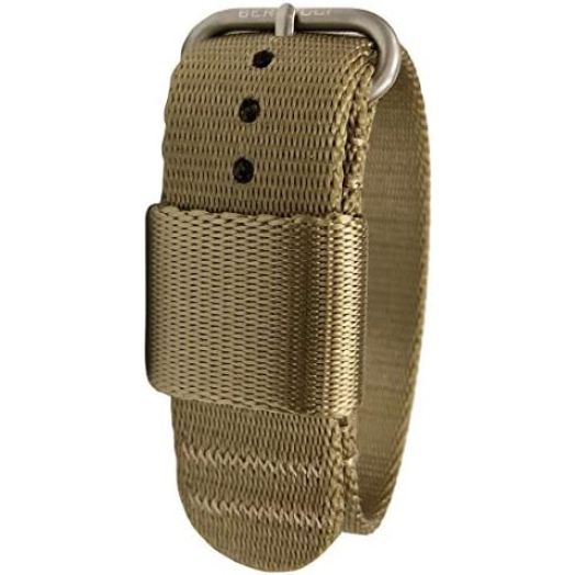 Bertucci Mens G–Type Comfort-Webb Field Khaki Nylon Webbing Strap Matte Stainless Steel Buckle Watch Band