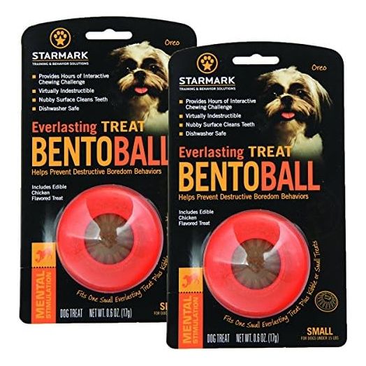 StarMark 2 Pack of Everlasting Treat Bento Balls, Small, Puzzle Toys for Dogs Under 15 Pounds