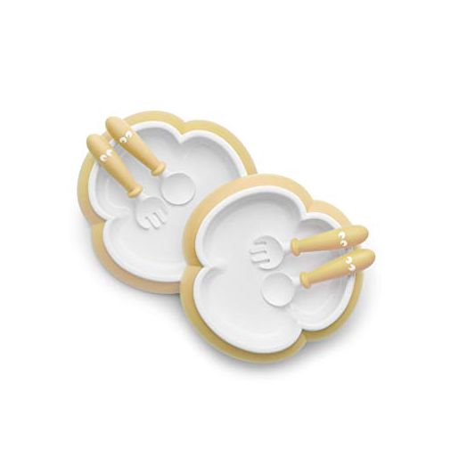 BABYBJÖRN Baby Plate, Spoon and Fork, 2 Sets, Powder Yellow