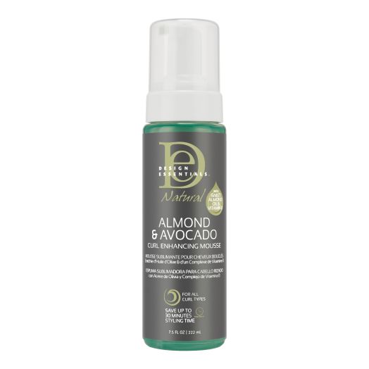 Design Essentials Natural Almond & Avocado Curl Enhancing Mousse for Frizz-Free Natural Hair, 7.5 Oz
