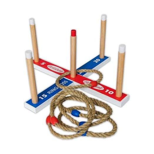 Ring Toss Game for Adults & Kids- Outdoor Yard Games & Lawn Games | Giant Outdoor Toys Backyard Games for Family for Parties, Carnivals & Picnics| 6 Ropes