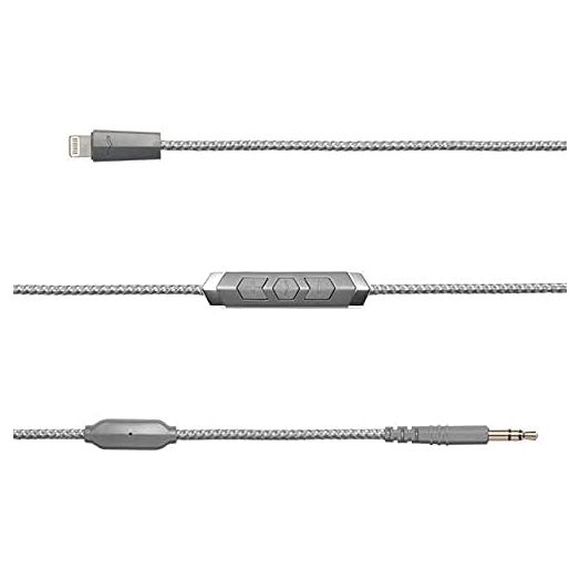 V-MODA Speakeasy DAC/AMP 3-Button Lightning Cable - Grey