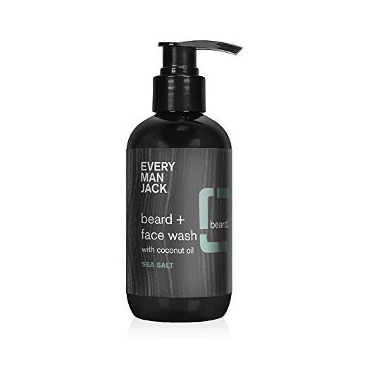 Every Man Jack Beard + Face Wash - Subtle Sea Salt Fragrance - Deep Cleans, Conditions, and Softens Your Beard and Skin Underneath - Naturally Derived with Coconut Oil, Glycerin, and Coconut - 6.7-ounce