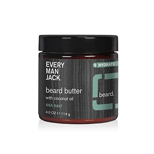 Every Man Jack Beard Butter- Subtle Sea Salt Fragrance - Rejuvenates, Hydrates, and Styles Dry, Unruly Beards While Relieving Itch - Naturally Derived with Shea Butter and Coconut Oil - 4-ounce