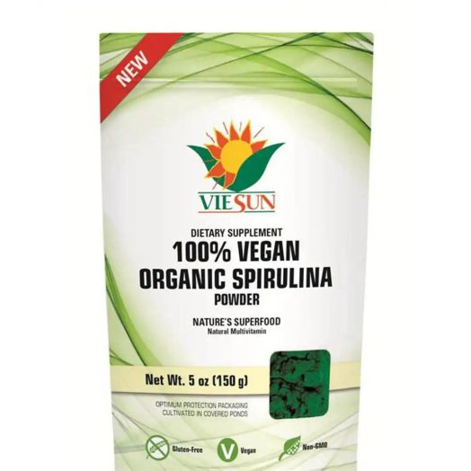 Flora VieSun Organic Vegan Spirulina Powder - 5 oz (150 Grams)