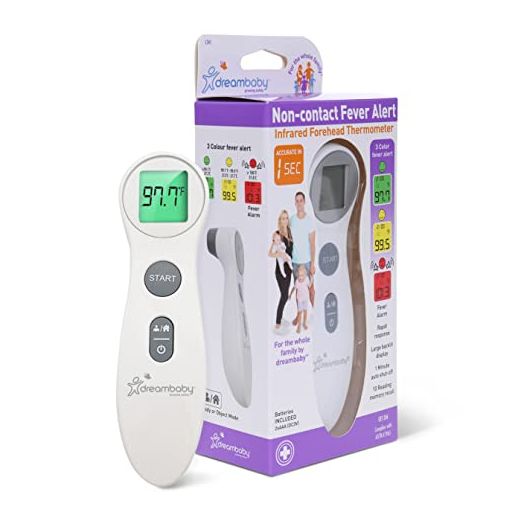 Dreambaby Touchless Non Contact Digital Infrared Forehead Thermometer - Fever Temperature Scanner - for Baby and Adults (with Object Mode Switch Option) - Model L341