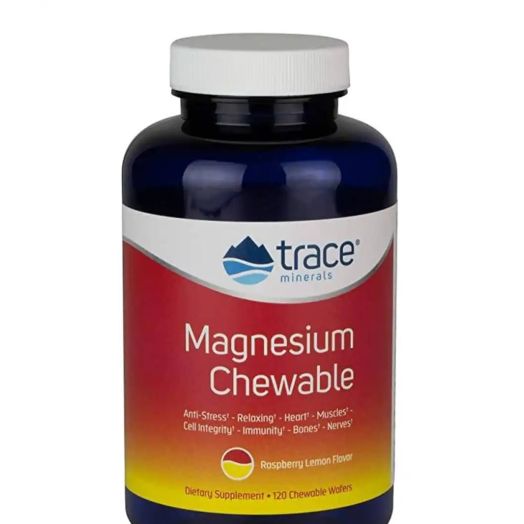 Trace Minerals Research Magnesium Chewable, Raspberry Lemon Flavor - 120 Chewable Wafers