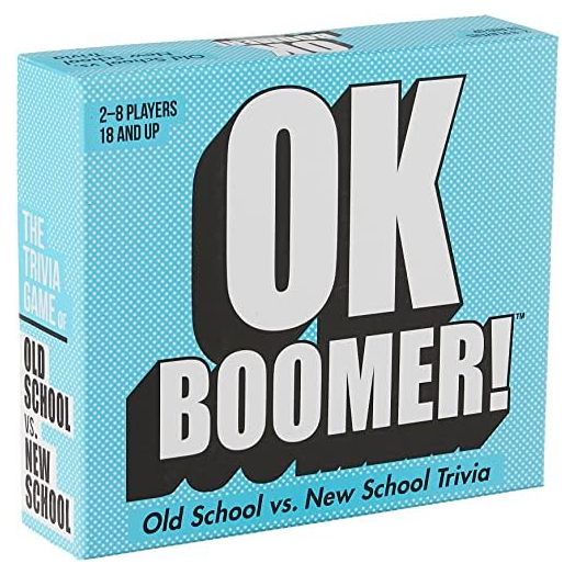 Games Adults Play OK Boomer - The Old School vs. New School Trivia Game, Blue Sky, Includes 220 Cards