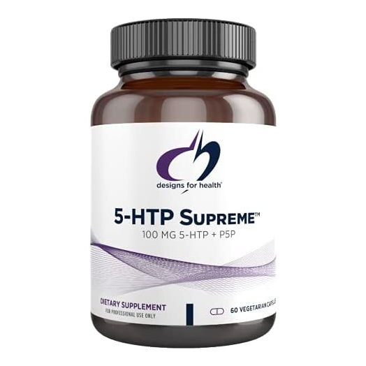 Designs for Health 5-HTP 100mg with Vitamin B6 (P-5-P) - 5-HTP Supreme 100 mg Supplement - Serotonin Precursors to Help Support Healthy Mood + Appetite (60 Capsules)