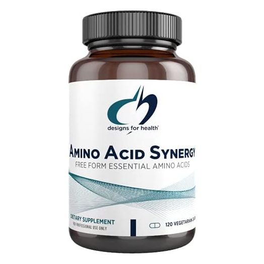 Designs for Health Amino Acid Synergy - Vegetarian Essential Amino Acids Supplement with BCAAs, Alpha-Ketoglutarate, Methionine + B6 (P-5-P) - Support for Athletes + Muscles (120 Capsules)