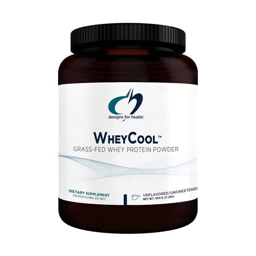 Designs for Health WheyCool - Grass Fed Whey Protein Powder Supplement with 22g Protein, May Support Athletes, Muscles + Energy - Non-GMO + Gluten-Free, Unflavored + Unsweetened (30 Servings / 900g)