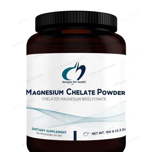 Designs for Health Magnesium Chelate Powder, Orange Flavor - 5.3 oz (150 Grams)