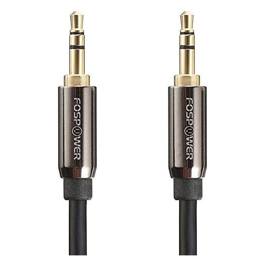 FosPower Audio Cable (25 FT), Stereo Audio 3.5mm Auxiliary Short Cord Male to Male Aux Cable for Car, Apple iPhone, iPod, iPad, Samsung Galaxy, HTC, LG, Google Pixel, Tablet & More