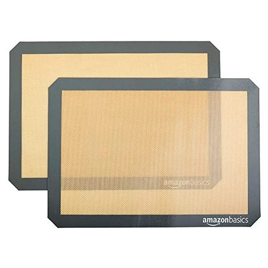 Amazon Basics Silicone, Non-Stick, Food Safe Baking Mat - Pack of 2