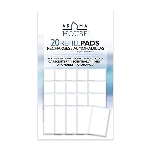 AromaHouse Aromatherapy Diffuser Unscented Refill Pads for Essential Oil for Use with ScentBall, Carsceter Aromakey, Aromapod & Mio 20 Pack