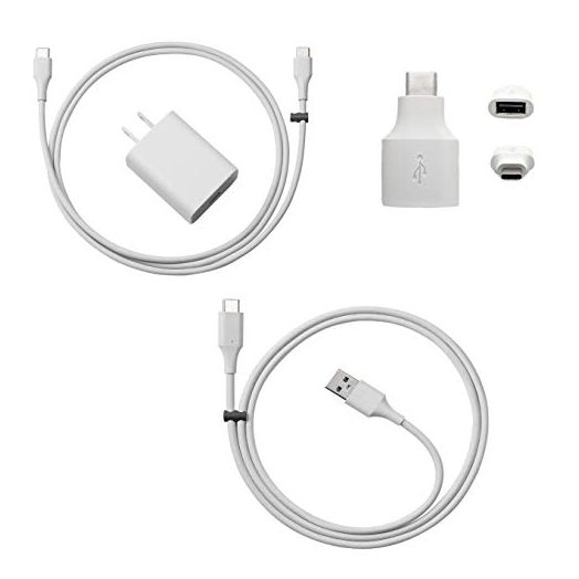 Google Official Pixel Charger for Pixel 3 and all Pixel Phones, Android Charger Cable Bundle with Fast Charging Google 18w Wall Charger - Charges any USB-C Phone (4 Items)