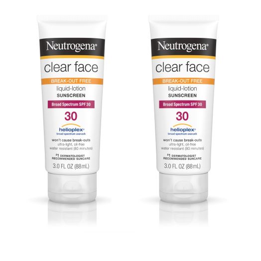 Neutrogena Clear Face Liquid Lotion Sunscreen with SPF 30, 3 fl. Oz - 2 Pack