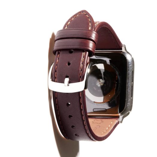 SONAMU New York | Epsom Leather Band with Square Buckle (Barenia Leather - Chocolate Brown, 41mm/40mm/38mm)