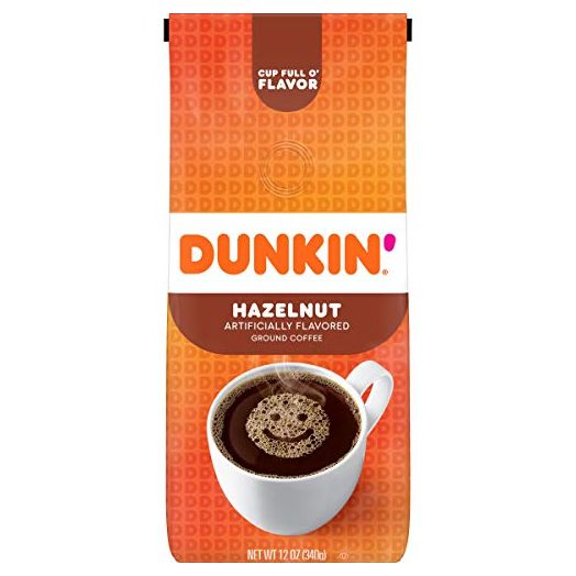 Dunkin' Hazelnut Flavored Ground Coffee, 12 Ounces